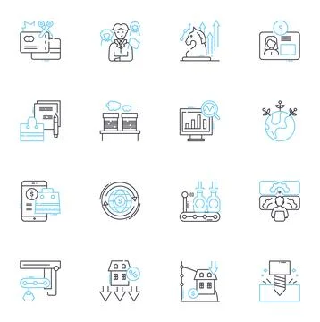 Technology linear icons set. Innovation, Digitalization, Automation Stock-Illustration