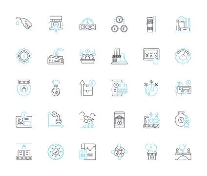 Technology linear icons set. Innovation, Digitalization, Automation Stock-Illustration