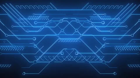 Technology lines with neon light effect on the green screen background Video stock 332589396