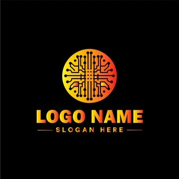 Technology logo and icon symbol clean flat business digital internet web logo Illustrazione stock