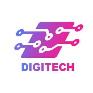 Technology logo, computer and data related business, hi-tech and innovative Illustrazione stock