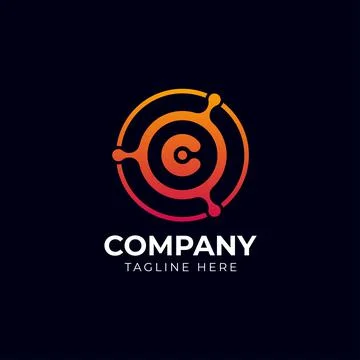 Technology logo, computer and data related business, hi-tech and innovative Stock Illustration