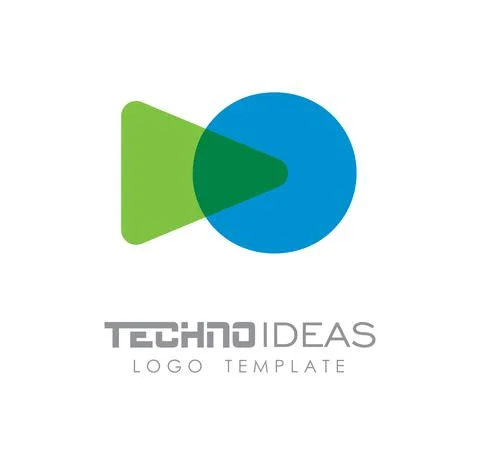 Technology Logo Design Ideas Stock Illustration