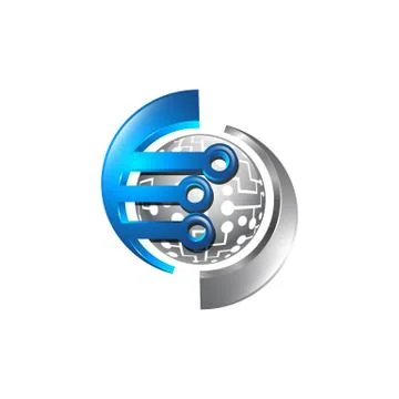 Technology Logo, global electronic logo vector template, Globe abstract sign  イラスト素材
