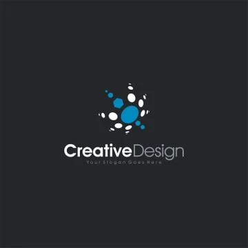 Technology Logo Icon Polygon Design Stock Illustration