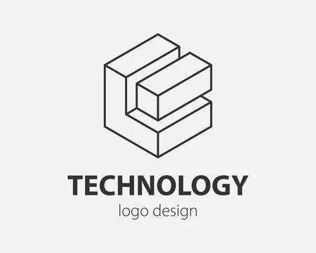 Technology logo line design. Logotype for digital company. Stock Illustration