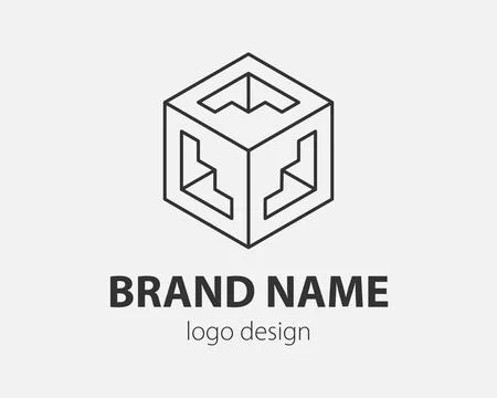 Technology logo line design. Logotype for digital company. Stock Illustration