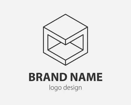 Technology logo line design. Logotype for digital company. Stock Illustration