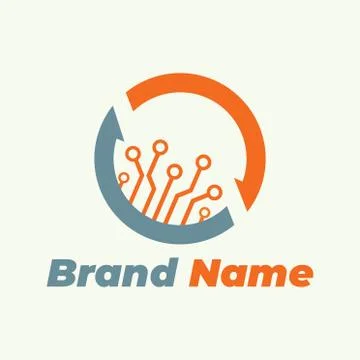 Technology logo simple tech design. Vector creative abstract circle modern ic 스톡 일러스트