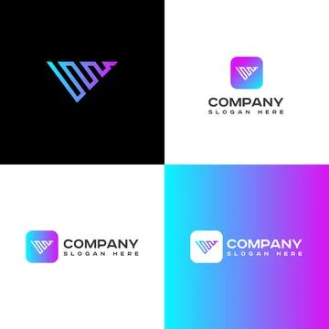 Technology logo simple tech design. Vector creative abstract Icon Template Illustrazione stock