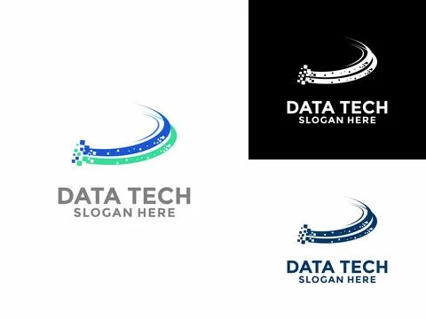 Technology logo simple tech design. Fast Data Digital Tech Logo Vector templa Stock Illustration