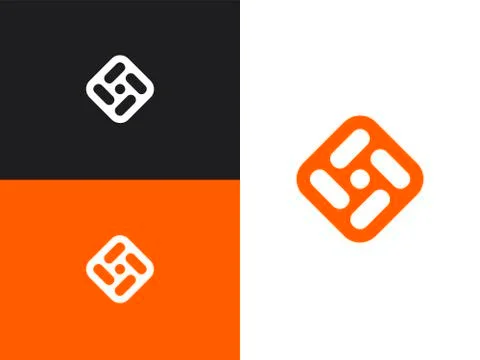 Technology logo in square rounded shape for science Stock Illustration