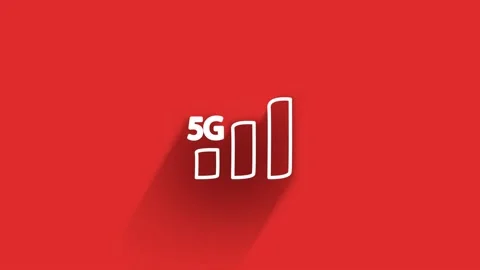 Technology long shadow icon on red background. Information technology. Motion Видео 153796417