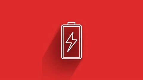 Technology long shadow icon on red background. Information technology. Motion Stock Footage 153798764