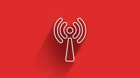 Technology long shadow icon on red background. Information technology. Motion Vidéo 153800129