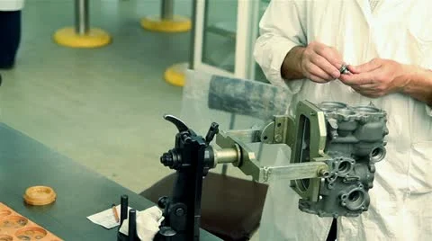 Technology. Man repairing motor Stock Footage 11884238