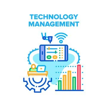 Technology Management Vector Concept Illustration Stock Illustration