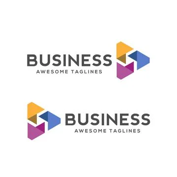 Technology media logotype logo, play media Stock Illustration