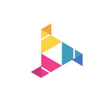 Technology media logotype logo, play media Stock Illustration