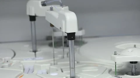 Technology medical equipment makes the analysis of biomaterials Stock Footage 43127056