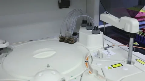 Technology medical equipment makes the analysis of biomaterials Stock Footage 43129252