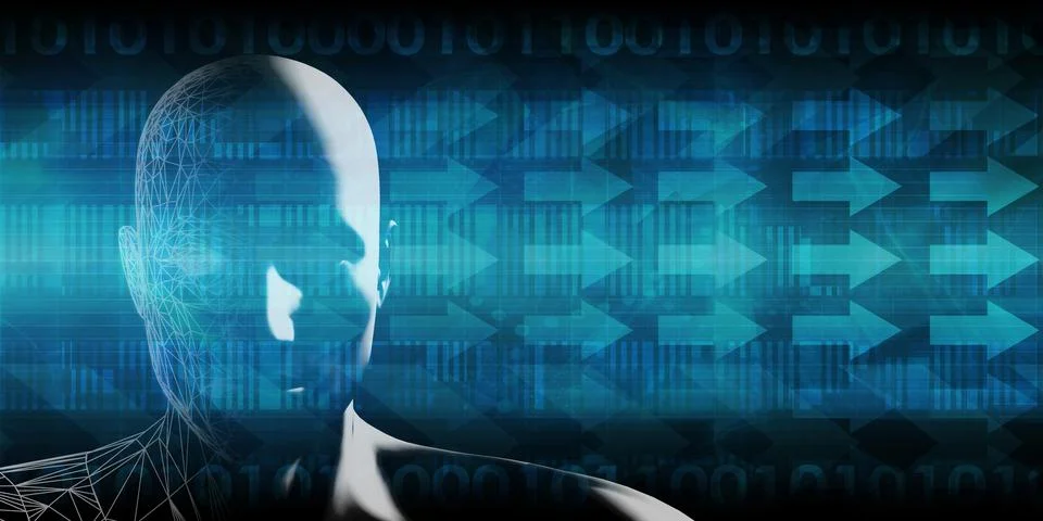 Technology Mesh Abstract Background With Intelligence Infrastructure Stock Illustration