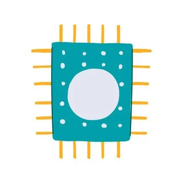 Technology microchip cartoon vector illustration Ilustración de archivo