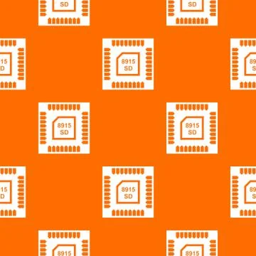 Technology microchip pattern vector orange Stock Illustration