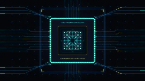 Technology microchip processor digital circuit board motion graphic Stock Footage 347250964