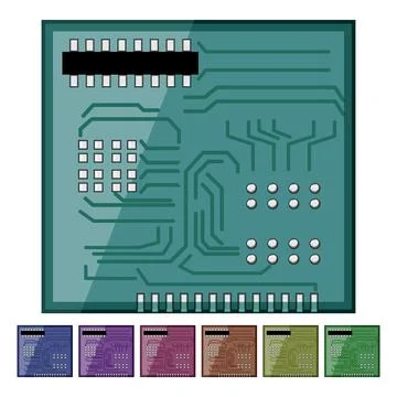 Technology microcontroller cartoon vector graphic 库存插图