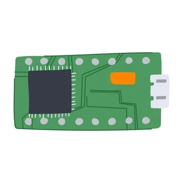 Technology microcontroller cartoon vector illustration Stock Illustration