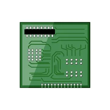 Technology microcontroller cartoon vector illustration Stock Illustration