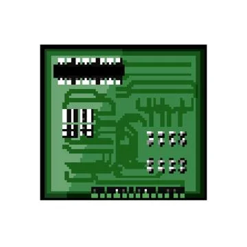 Technology microcontroller pixel art vector illustration 스톡 일러스트