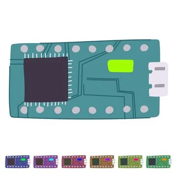 Technology microcontroller vector cartoon graphic 스톡 일러스트