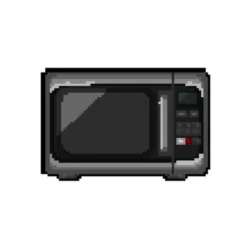 Technology microwave oven pixel art vector illustration Illustrazione stock