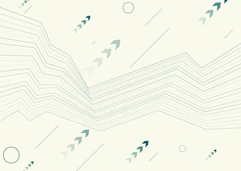 Technology minimal background with blue curved lines and arrows Stock Illustration