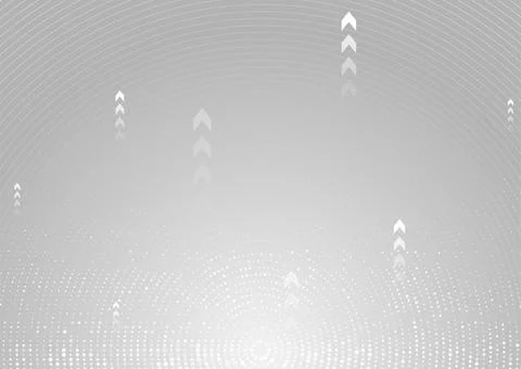 Technology minimal background with round lines, halftone dots and arrows Stock Illustration