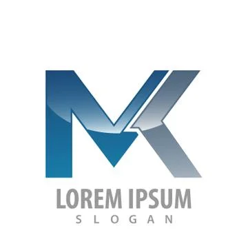 Technology MK letter logo concept design. Symbol graphic template element vec Stock Illustration