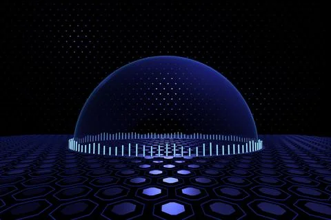 Technology modern 3d background sphere, Not gen Ai Stock Illustration