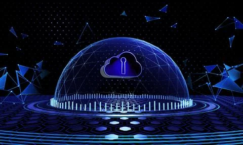 Technology modern cloud 3d background, Not gen Ai Stock Illustration