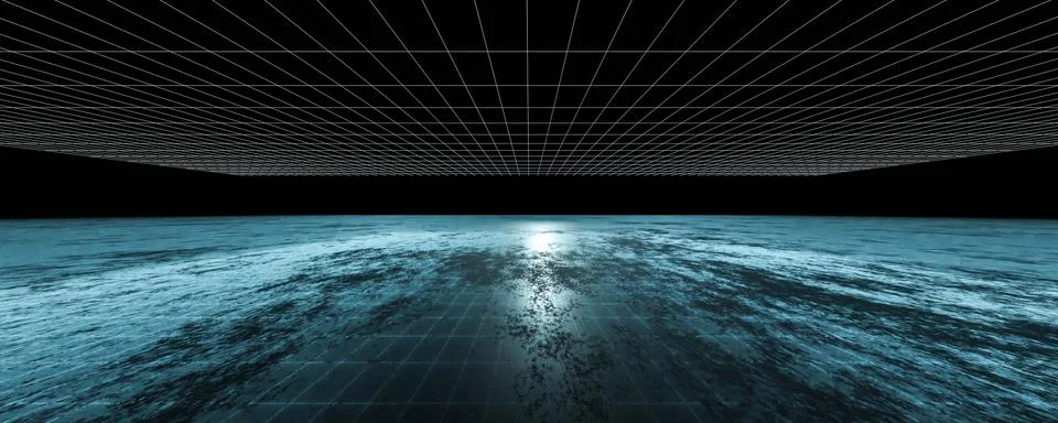 Technology modern design 3d render render network connectivity, complexity and Stock Illustration