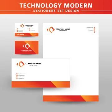 Technology Modern Vector Stationery Set Design Stock Illustration