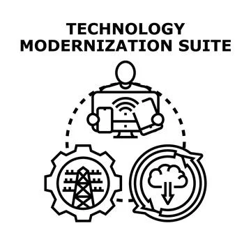 Technology modernization suite concept with digital transformation Stock-Illustration
