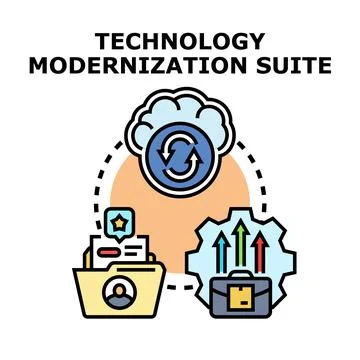 Technology modernization suite elevating business digital transformation Stock Illustration