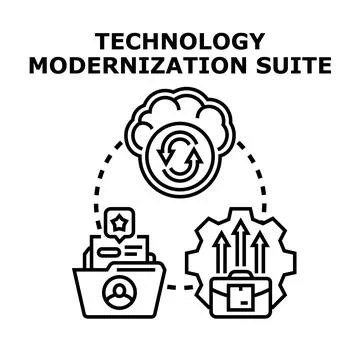 Technology modernization suite elevating business digital transformation Stock Illustration