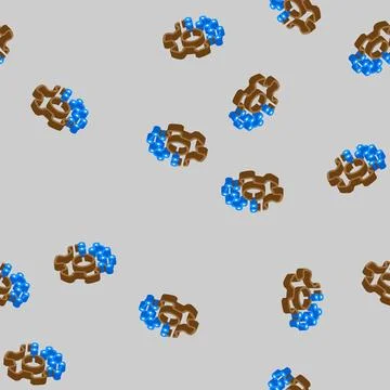 Technology molecular structure isometric icon seamless pattern Stock Illustration