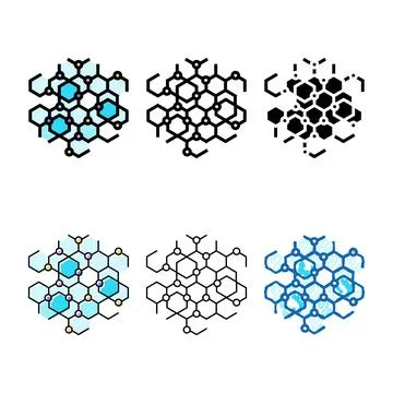 Technology molecular structure modern color icon vector Stock Illustration