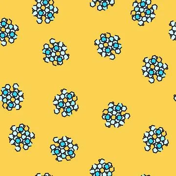 Technology molecular structure vector seamless pattern Stock Illustration