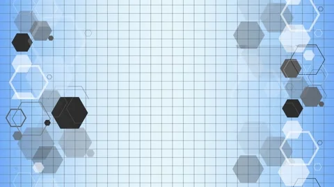 Technology motion background with a blue grid and geometric hexagon patterns Stock-Footage 344258822