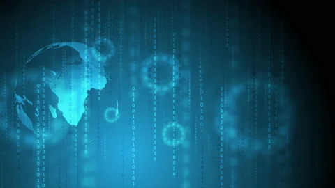 Technology motion design with globe and binary code Stock Footage 150539948